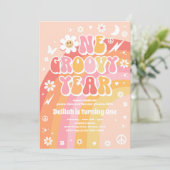 One GroovYear Peace Liebe Party Rainbow Birthday Einladung (Stehend Vorderseite)