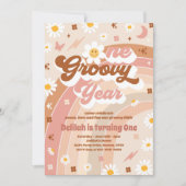 One GroovYear Peace Liebe Party Rainbow Birthday Einladung (Vorderseite)