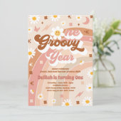 One GroovYear Peace Liebe Party Rainbow Birthday Einladung (Stehend Vorderseite)