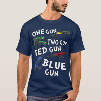 One Gun Two Gun Red Gun Blue Gun T-Shirt