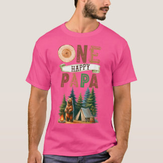 One Happa Papa Camper Erster Geburtstag Camping Bä T-Shirt