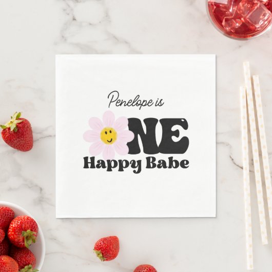 One Happy Babe First Birthday Paper Napkins Serviette (Beispiel)