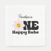 One Happy Babe First Birthday Paper Napkins Serviette (Vorderseite)