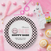 One Happy Babe Girls Pink 1. Geburtstag Pappteller (Party)
