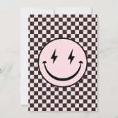 One Happy Babe Girls Pink Erster Geburtstag Einladung (Rückseite)