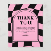 One Happy Babe Pink 1. Geburtstag Dankeschön Karte (Vorderseite)