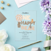 One Happy Bear Invite 1st First Birthday Cute Acryleinladungen (In Situ (Hochzeit))