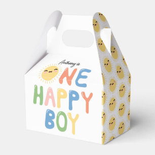One Happy Boy Birthday Invite 1. Geburtstag Sun Geschenkschachtel