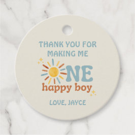 One Happy Boy Favor Tag Geschenkanhänger