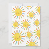 One Happy Boy Sun 1st Birthday Blue Einladung (Rückseite)