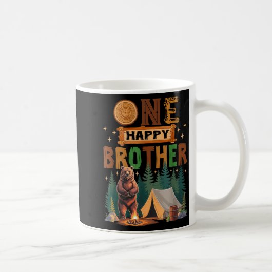 One Happy Brother Camper 1st Birthday Camng Bear Kaffeetasse (Rechts)