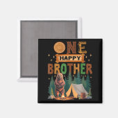 One Happy Brother Camper 1st Birthday Camng Bear Magnet (Vorderseite/Rückseite)