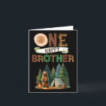 One Happy Brother Camper Erstes Geburtstags-Campin Karte<br><div class="desc">One Happy Brother Camper Erster Geburtstag Camping Bären Bro</div>