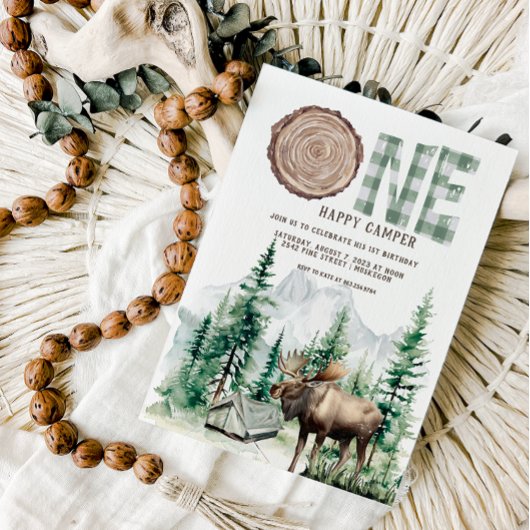 One Happy Camper 1. Geburtstag Camping Einladung