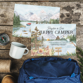 One Happy Camper 1. Geburtstag Camping Einladung