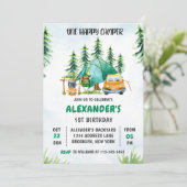 One Happy Camper 1. Geburtstag Camping Party Einladung (Stehend Vorderseite)