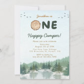 One Happy Camper 1. Geburtstag Einladung (Vorderseite)