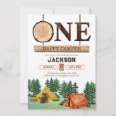 One Happy Camper 1. Geburtstag Einladung (Vorderseite)