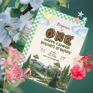 One Happy Camper 1. Geburtstag Einladung - Bearbei