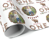 One Happy Camper 1. Geburtstag Foto Umschlagpapier Geschenkpapier (Rolleneckpunkt)