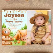 One Happy Camper - 1. Geburtstag mit Foto Einladung