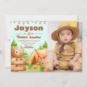 One Happy Camper - 1. Geburtstag mit Foto Einladung (Vorderseite)