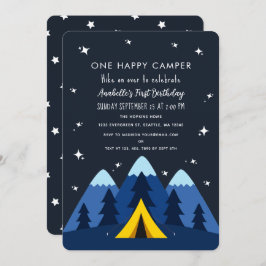 One Happy Camper 1. Geburtstag Party Einladung