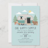 One Happy Camper 1. Geburtstag Party Einladung (Vorderseite)