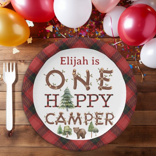 One Happy Camper 1. Geburtstag Party Paper Teller