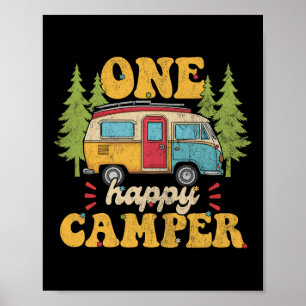 One Happy Camper 1. Geburtstag Party Retro Mütter Poster