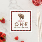 One Happy Camper 1. Geburtstag Personalisiertes Pa Serviette (Beispiel)