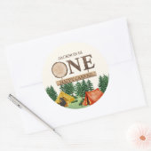 ONE Happy Camper 1. Geburtstag Runder Aufkleber (Umschlag)