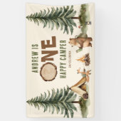 One Happy Camper 1st Birthday Vinyl Banner (Vertikal)