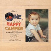 One Happy Camper 1st Summer Birthday Photo Acryleinladungen (Vorderseite)