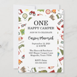 One Happy Camper Adventure Geburtstag Einladung