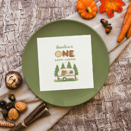 One Happy Camper Bär Geburtstag Serviette