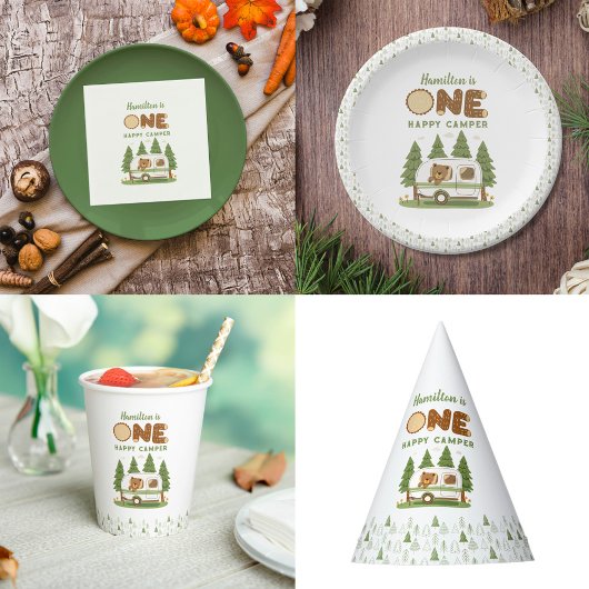 One Happy Camper Bären Geburtstag Einladung