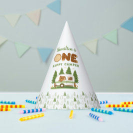 One Happy Camper Bear Party Hat Partyhütchen