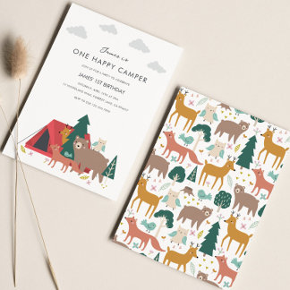 One Happy Camper Birthday Einladung