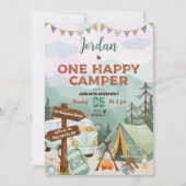 One Happy Camper Birthday Einladung (Vorderseite)