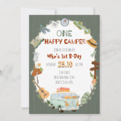 One Happy Camper Birthday Einladungskarte Einladung (Vorderseite)