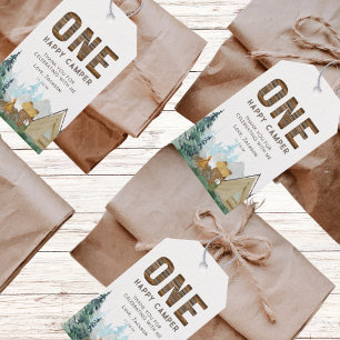 One Happy Camper Birthday Gefallen Geschenkanhänger