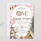 One Happy Camper Birthday Invitation Camping 1st  Einladung (Vorderseite)