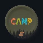 One Happy Camper Birthday Kids Foto Pappteller<br><div class="desc">Mit unserem "One Happy Camper" Kinderabend Sky Geburtstagsdesign bereiten Sie sich auf eine abenteuerliche und bezaubernde Geburtstagsfeier vor! Mit einem bezaubernden Nachthimmel mit funkelnden Sternen als Hintergrund bringt Ihr Kleines in eine zauberhafte Nacht unter den Sternen. Das Design wird lebendig mit einem charmanten Wohnmobil, einem gemütlichen Zelt und einem knisternden...</div>