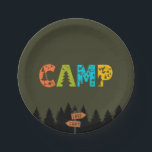 One Happy Camper Birthday Kids Foto Pappteller<br><div class="desc">Mit unserem "One Happy Camper" Kinderabend Sky Geburtstagsdesign bereiten Sie sich auf eine abenteuerliche und bezaubernde Geburtstagsfeier vor! Mit einem bezaubernden Nachthimmel mit funkelnden Sternen als Hintergrund bringt Ihr Kleines in eine zauberhafte Nacht unter den Sternen. Das Design wird lebendig mit einem charmanten Wohnmobil, einem gemütlichen Zelt und einem knisternden...</div>