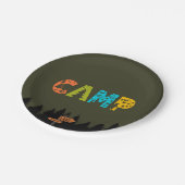 One Happy Camper Birthday Kids Foto Pappteller (Schrägansicht)