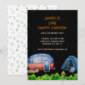 One Happy Camper Birthday Kids Night Sky Einladung (Vorne/Hinten)