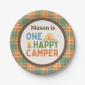 One Happy Camper Birthday Paper Plate Pappteller (Vorderseite)