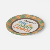 One Happy Camper Birthday Paper Plate Pappteller (Schrägansicht)