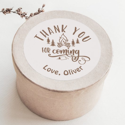 One Happy Camper Birthday Vielen Dank Runder Aufkleber